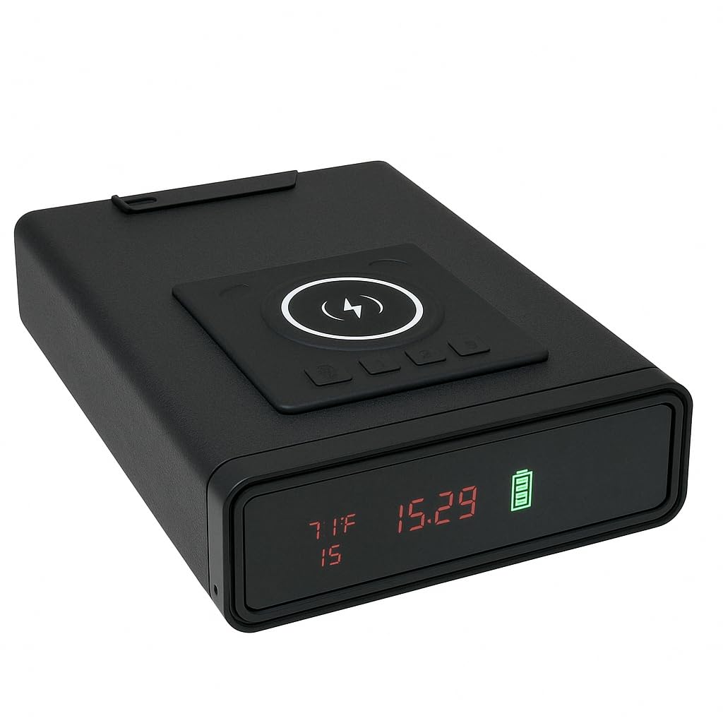 Biometric Gun Safe with Fingerprint Lock & Wireless Charging